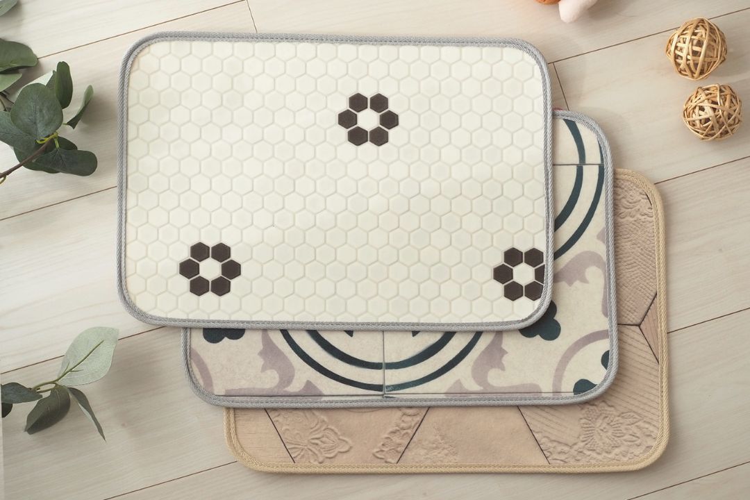 ラグリエのペット用食事マットmogmog フレンチ柄セット