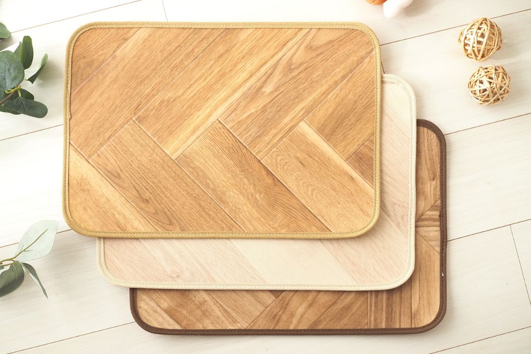 ラグリエのペット用食事マットmogmog パーケット柄セット