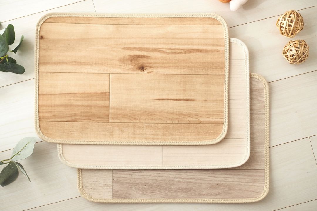 ラグリエのペット用食事マットmogmog 木目柄セット