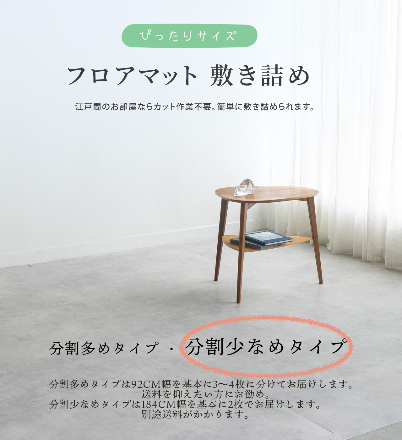 フロアマット敷き詰め 江戸間 分割少なめタイプ